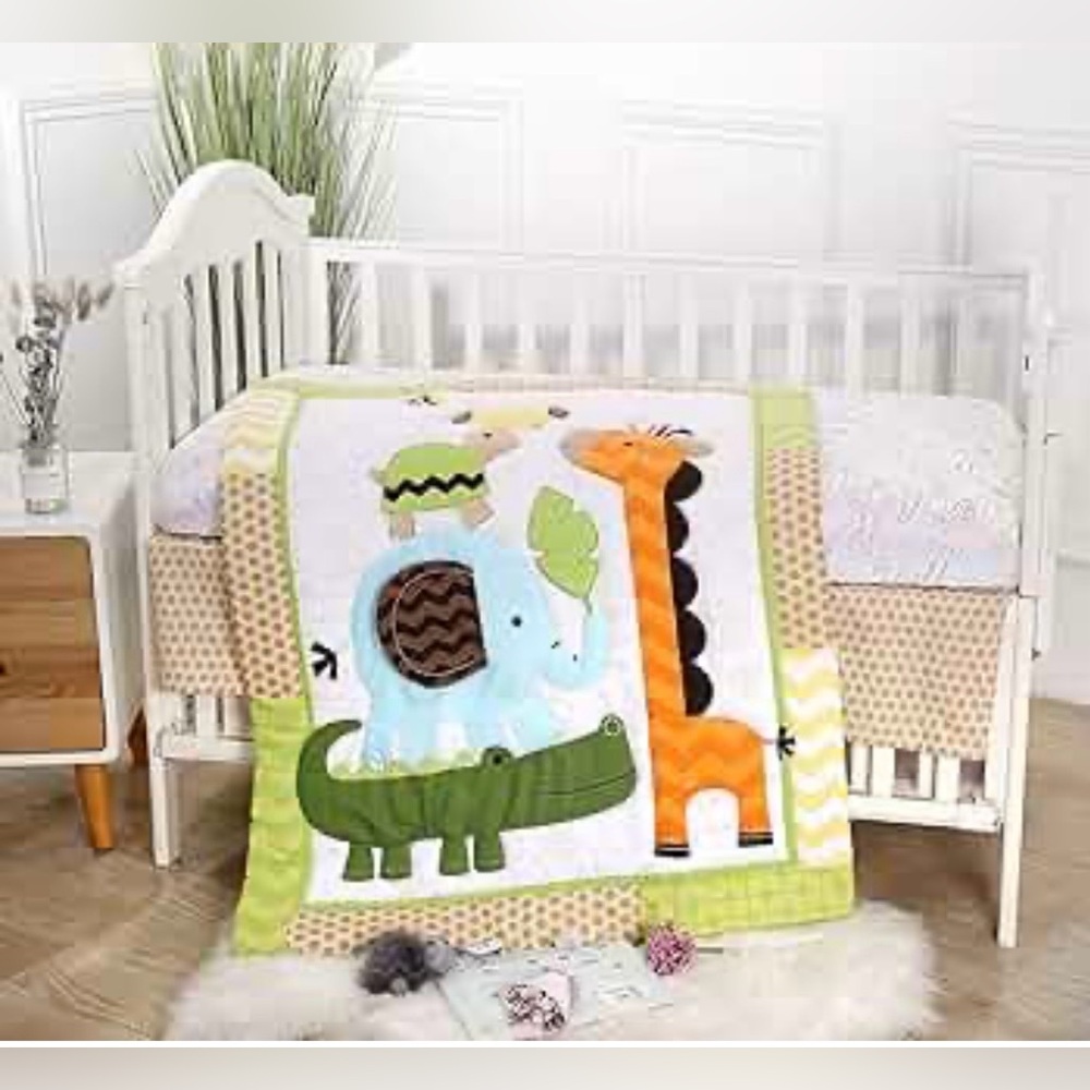 Circo 2pz Jungle Friends‎ Baby Quilt - Green, Orange, Blue